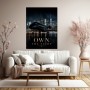 Luxuriöses Wandbild und Fine Art Print mit Nachtflug über der Skyline