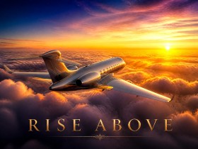 Elegantes Flugzeug über den Wolken als Wandbild oder Fine Art Print