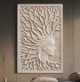 Relief Wandbild mit stilisiertem Frauenprofil und Baumkrone