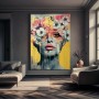 Ausdrucksstarkes Leinwandbild mit floraler Frauenfigur