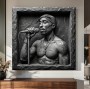Monochromes Portrait eines Sängers als ausdrucksstarkes Leinwandbild 3D
