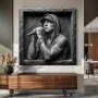 Monochromes Portrait eines Sängers als ausdrucksstarkes Leinwandbild 3D