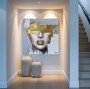Abstraktes Porträt mit goldenen Akzenten als Leinwandbild