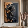 Elegantes Leinwandbild mit Profilporträt in Schwarz und Gold