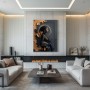 Elegantes Leinwandbild mit Profilporträt in Schwarz und Gold