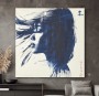 Abstraktes Leinwandbild einer Frau in Blau
