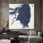 Abstraktes Leinwandbild einer Frau in Blau