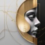 Abstraktes Leinwandbild mit goldener Frauenprofil-Silhouette
