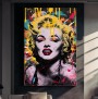 Pop Art Portrait als ausdrucksstarkes Leinwandbild mit Farbspritzern