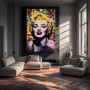 Pop Art Portrait als ausdrucksstarkes Leinwandbild mit Farbspritzern