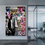 Street Art Leinwandbild mit kontrastreichem urbanem Porträt