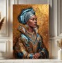 Elegantes Porträt mit blauem Turban als Leinwandbild