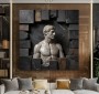 Dynamisches Wandbild mit klassischer Büste und dunkler Marmoroptik 3D