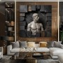 Dynamisches Wandbild mit klassischer Büste und dunkler Marmoroptik 3D