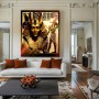 Egyptische Pharao Leinwandbild mit goldenen Symbolen und Ornamenten