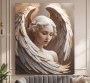 Elegantes Leinwandbild mit Engel und goldenen Flügeln