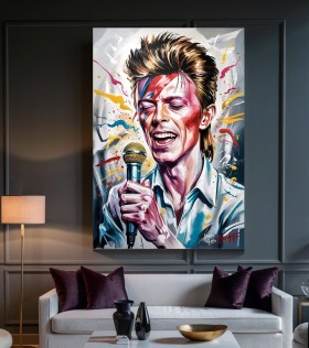 Expressives Porträt einer singenden Stimme als Leinwandbild Expressives Porträt einer singenden Stimme als Leinwandbild