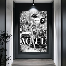 Monochromes Mode-Collage Wandbild mit Pariser Motiv Monochromes Mode-Collage Wandbild mit Pariser Motiv