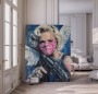 Popart Leinwandbild mit Engel-Motiv und markantem Maskenlook