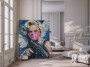Popart Leinwandbild mit Engel-Motiv und markantem Maskenlook
