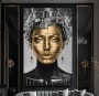 Goldenes Porträt als moderner Leinwandbild Kunstdruck