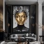 Goldenes Porträt als moderner Leinwandbild Kunstdruck