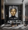 Goldenes Porträt als moderner Leinwandbild Kunstdruck