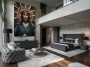 Dramatisches Christus Wandbild mit Dornenkrone und goldenen Strahlen