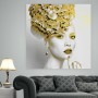 Elegantes Leinwandbild mit goldener Porträtfrau im modernen Stil