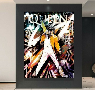 Freches Queen Leinwandbild im farbigen Street-Art-Look