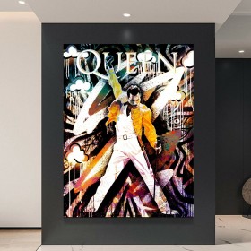 Freches Queen Leinwandbild im farbigen Street-Art-Look Freches Queen Leinwandbild im farbigen Street-Art-Look