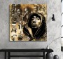 Goldenes Hip-Hop Porträt als modernes Leinwandbild