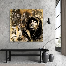 Goldenes Hip-Hop Porträt als modernes Leinwandbild Goldenes Hip-Hop Porträt als modernes Leinwandbild