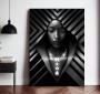 Elegantes Schwarz-Weiß Leinwandbild mit stilisierter Frauenfigur