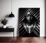 Elegantes Schwarz-Weiß Leinwandbild mit stilisierter Frauenfigur
