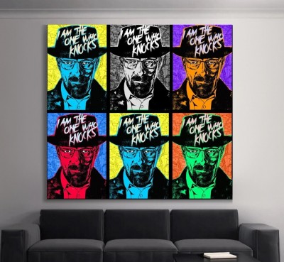 Pop Art Leinwandbild mit ikonischem Männerporträt in sechs Farbvarianten