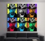 Pop Art Leinwandbild mit ikonischem Männerporträt in sechs Farbvarianten