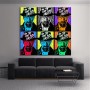Pop Art Leinwandbild mit ikonischem Männerporträt in sechs Farbvarianten