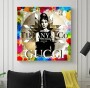 Buntes Fashion-Porträt als moderner Pop Art Leinwanddruck