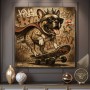 Street-Art Leinwandbild mit cooler Bulldogge auf dem Skateboard