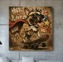 Street Art Leinwandbild mit Skateboard-Hund und Graffiti-Optik