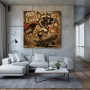 Street Art Leinwandbild mit Skateboard-Hund und Graffiti-Optik