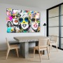 Pop Art Leinwandbild mit ikonischen Gesichtern und Neonfarben