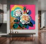 Pop Art Rosenmotiv als farbintensives Leinwandbild