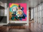 Pop Art Rosenmotiv als farbintensives Leinwandbild