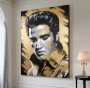 Elvis Presley Porträt als moderner Leinwanddruck in Gold und Schwarz