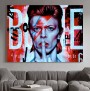Dynamisches Pop Art Leinwandbild mit markantem Porträt