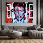 Dynamisches Pop Art Leinwandbild mit markantem Porträt