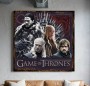Fantasy Leinwandbild mit Drachen und Thron-Motiv