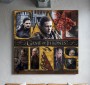 Fantasy-Wandbild mit Drachenmotiv und edlen Porträts als Leinwanddruck